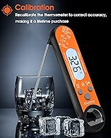 Vista 7 de Termómetro de carne, termómetro de carne de lectura instantánea para cocinar, termómetro digital de alimentos rápido y preciso con luz de fondo
