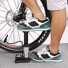 SEKOY® Portable Mini Aluminum Bike Pump/Bicycle Air Pump Foot Activated Mini Floor Cycle Pump for Car Bike and Bicycle with Pressure Gauge (Standard) - Material: Aluminium