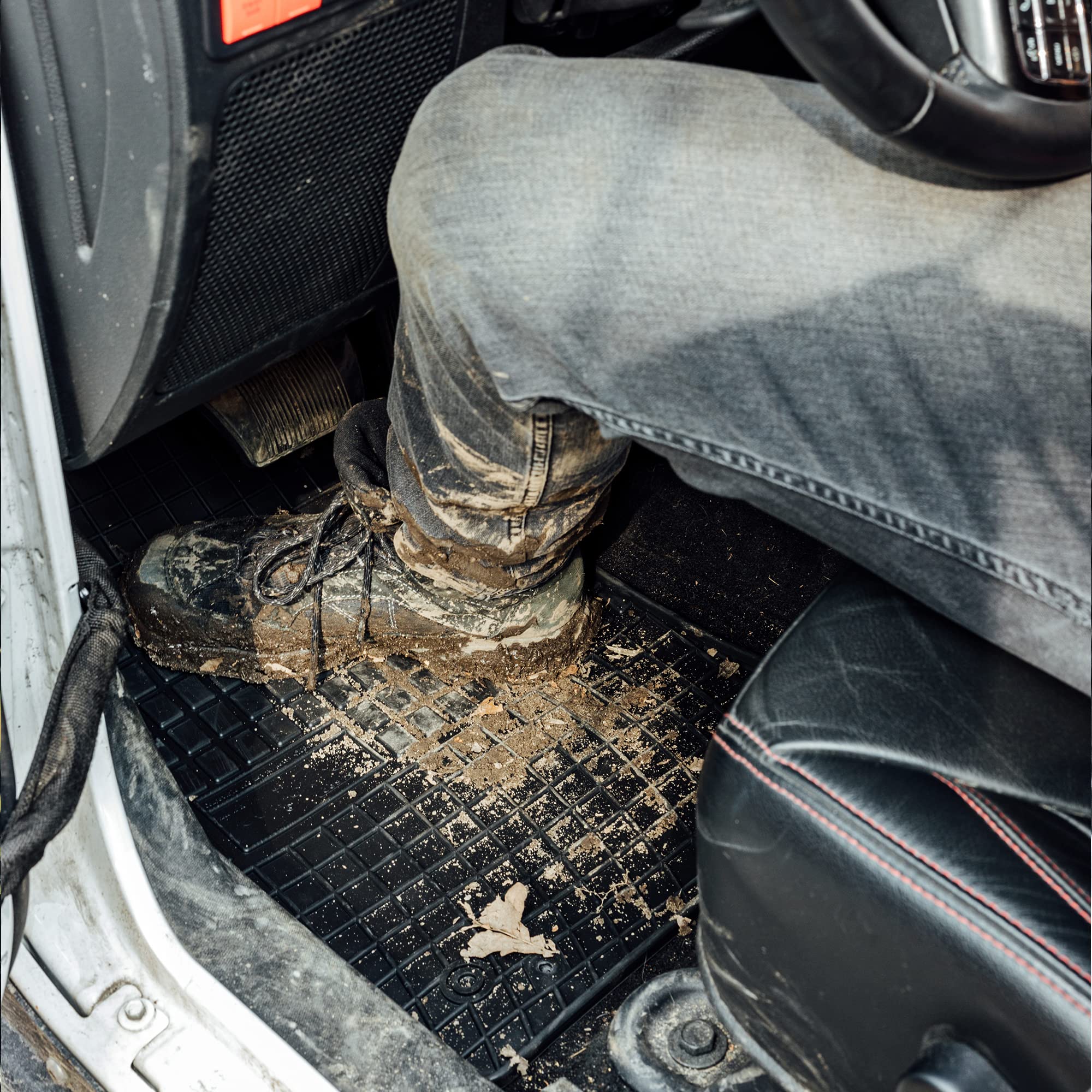 MOTOS Alfombrillas de Goma para Land Rover Freelander I 1997-2006 Mejora tu Comodidad de Viaje con la Alfombrilla Antideslizante para Coche- Alfombrillas de Coche para Varias Estaciones