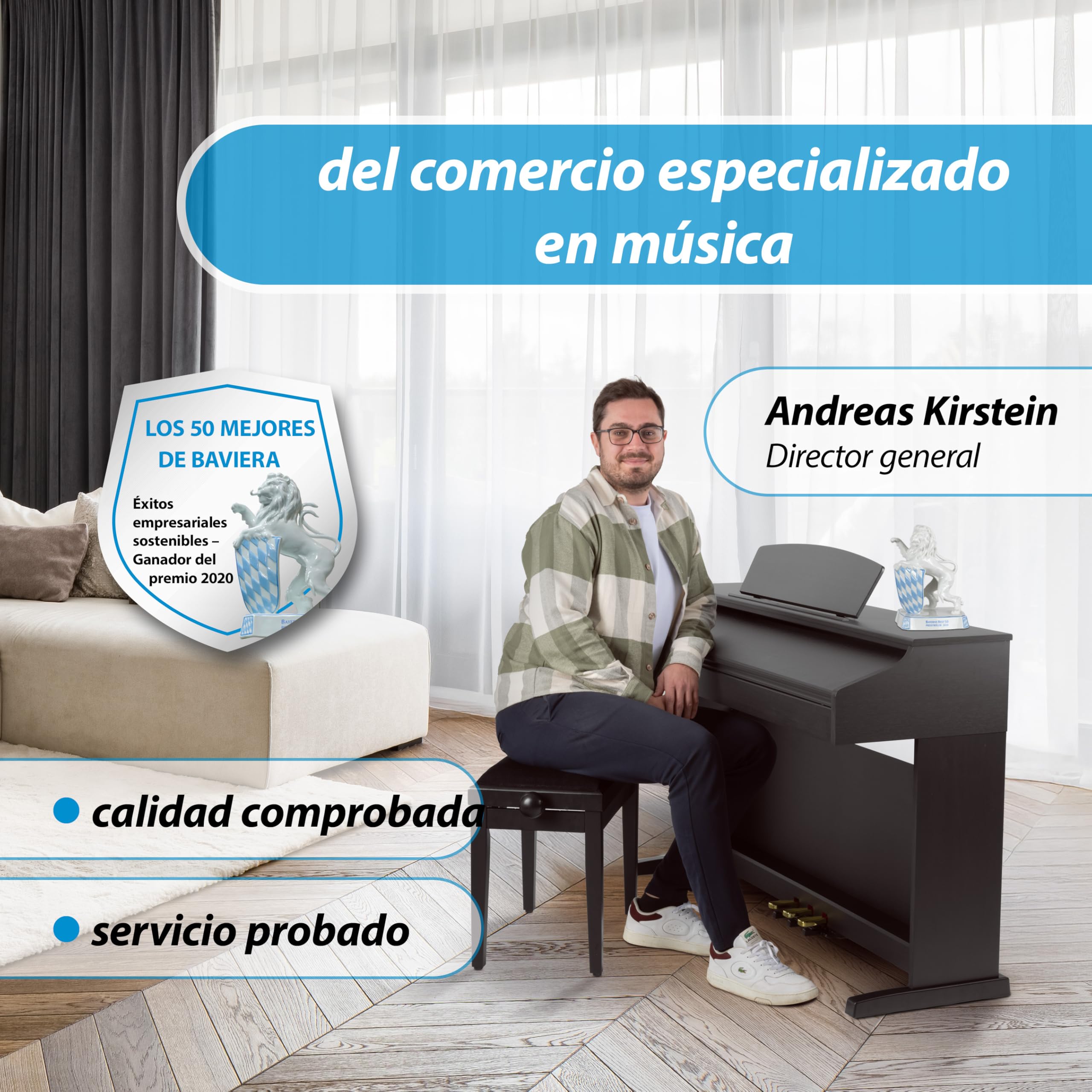 Classic Cantabile DP-50 Piano digital 88 teclas con mecanica martillo - Teclado electronico USB/MIDI local, 32 polifonía, 14 voces y funcion Twin-Piano - Organo musical para ninos - Negro mate | Alcance de tono: 7 1/4 octavas, atril plegable, cubierta de