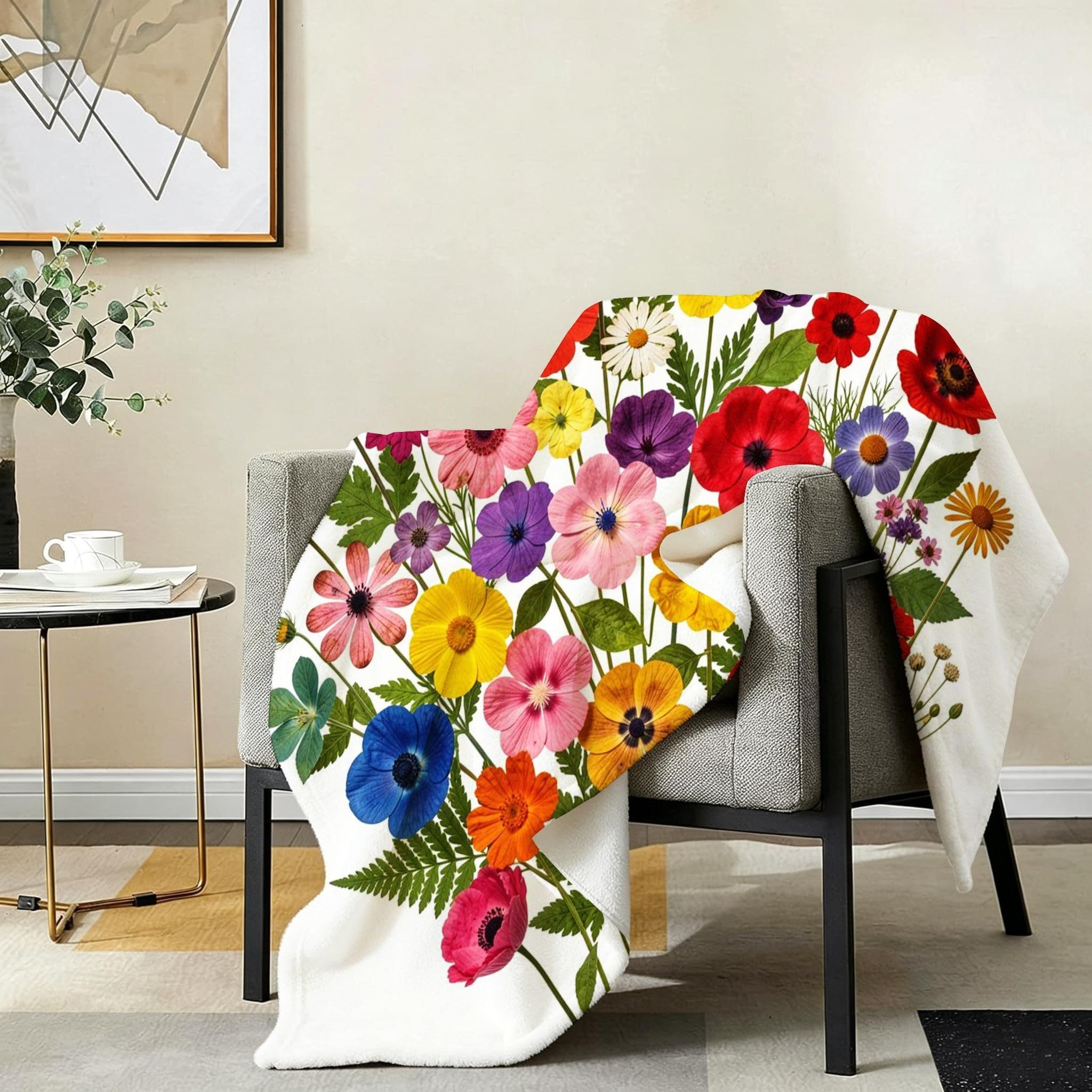 Manta Entretiempo Grande, Flores de Colores, 220x240 cm, AQ8885