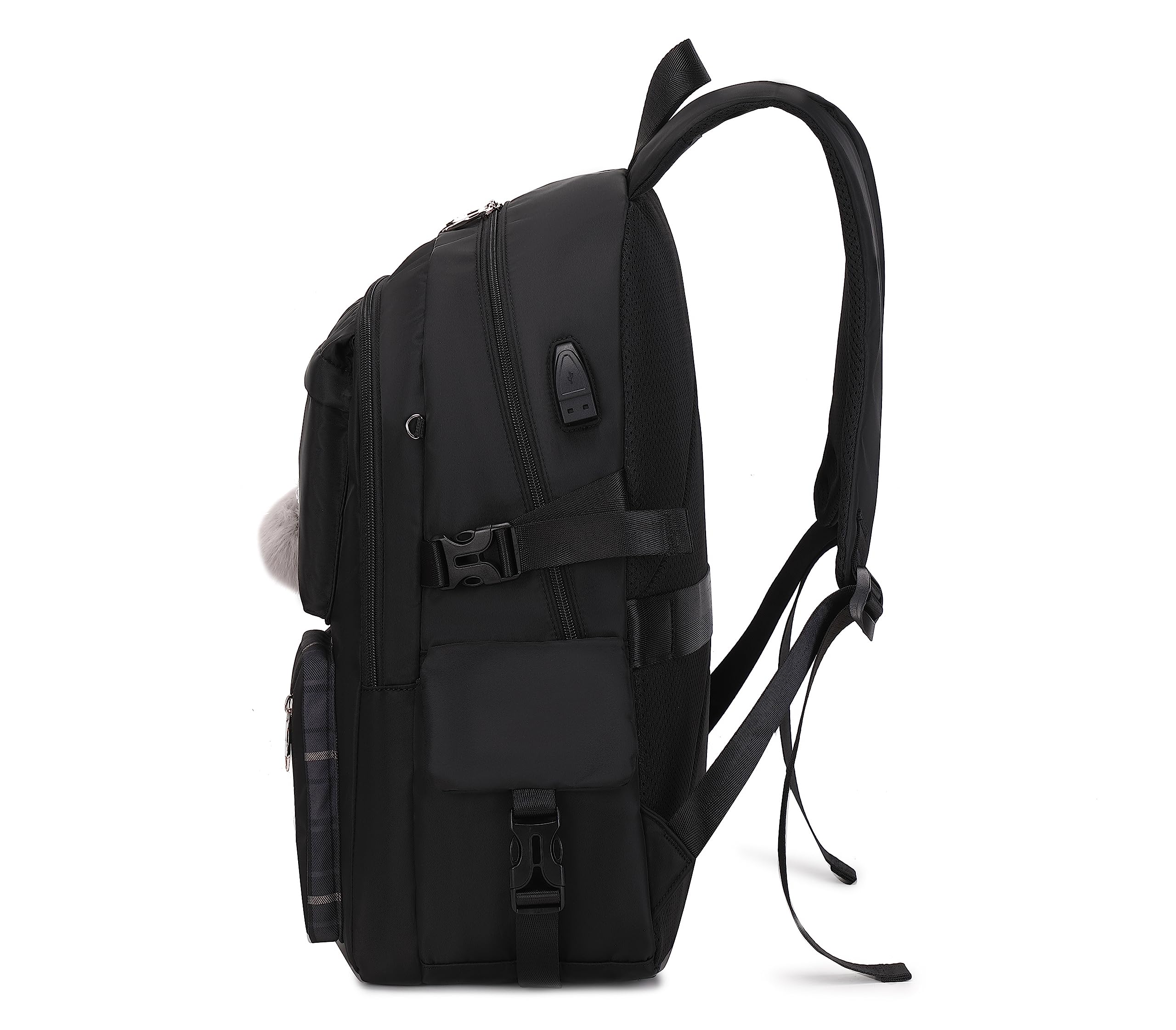 Joymoze Frauen Mode Reise-Rucksack Satz geräumig Laptop Rucksack Satz lässig Daypack für Mädchen Schwarz