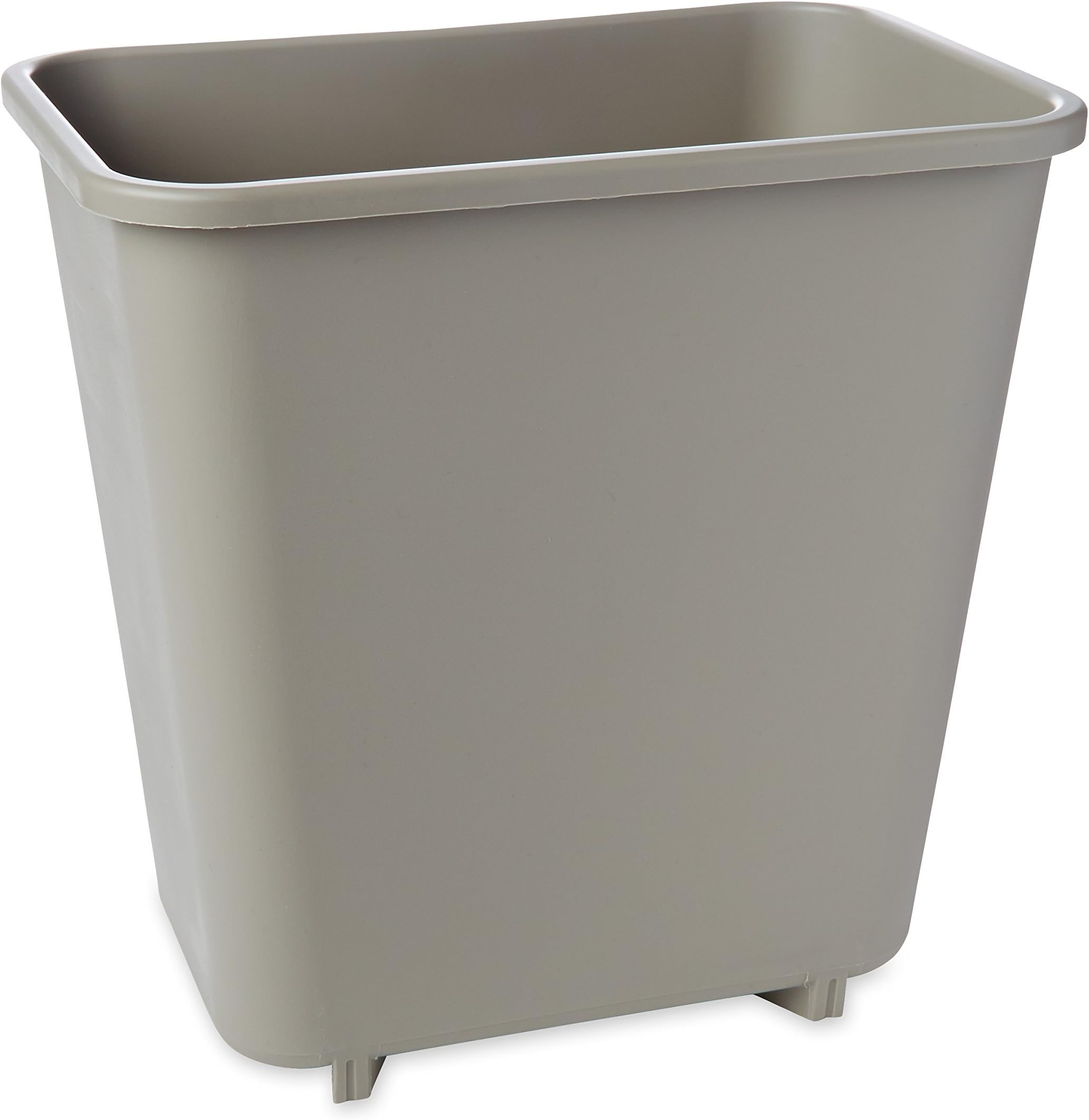 Rubbermaid Commercial Products 2952 LLDPE Desk side Vanity Trash Can, Rectangular, 6-3/4" Width x 9-7/8" Depth x 10-1/8" Height, 8-1/8 quart, Beige (Pack of 6)