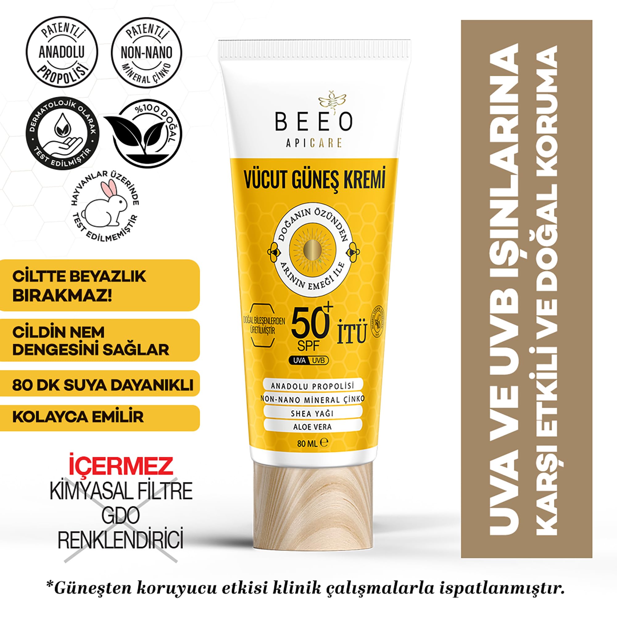 Bee'o ApiCare Propolisli Vücut Güneş Kremi, 80 ml