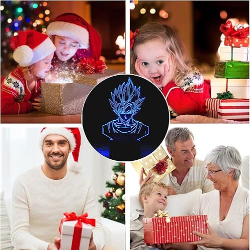 Miniatura 2 de Luz nocturna LED de ilusión óptica 3D, lámpara de escritorio para niños y niñas, control táctil, 7 cambios de color, alimentada por USB, para