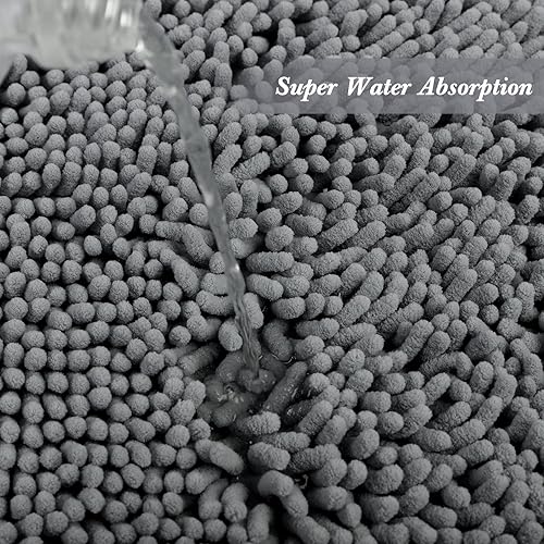 Miniatura 6 de Alfombra de baño antideslizante alfombra de microfibra extra suave para dormitorio con respaldo antideslizante absorbente de agua y polvo de secado