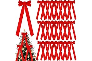 30 Pcs Extra Large Christmas Red Velvet Bows, X-mas Wreath Bow, Xmas...