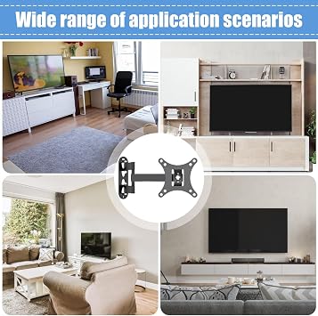 TV Articulating Arm - Full Motion Wall Mount Bracket with Swivel Extension | Adjustable Monitor Mount for LED, LCD, TV, Flat Screen Displays, Home Theater, Office, Setup