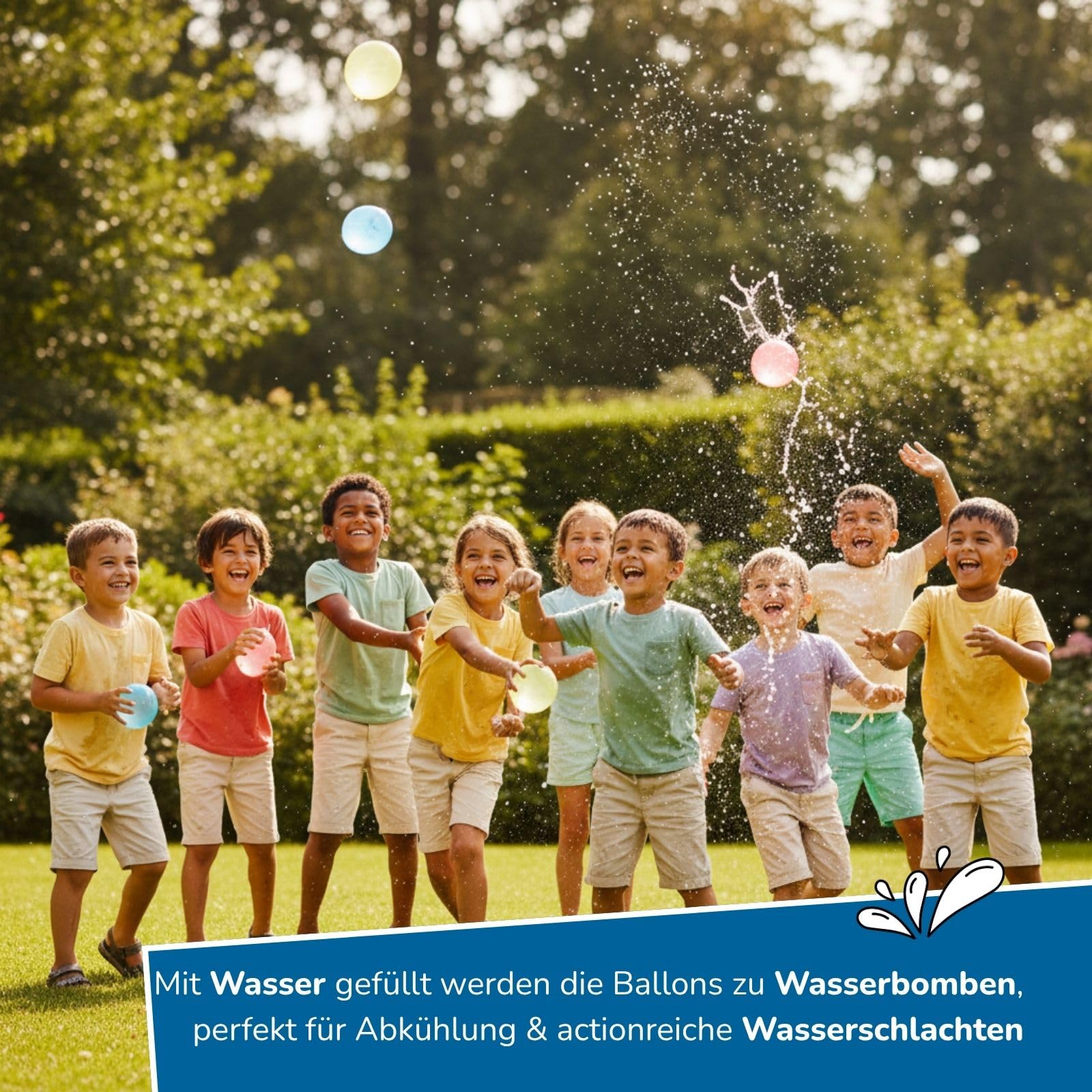 alldoro Ballonpumpe mit Wasserbomben 6er Set, inkl. 1500 Ballons | Partyspielzeug, 2in1 für Wasser & Luft, 6 Wasserbombenpumpen je 1,5L + 1.500 bunte Ballons, für Kinder ab 8 Jahre