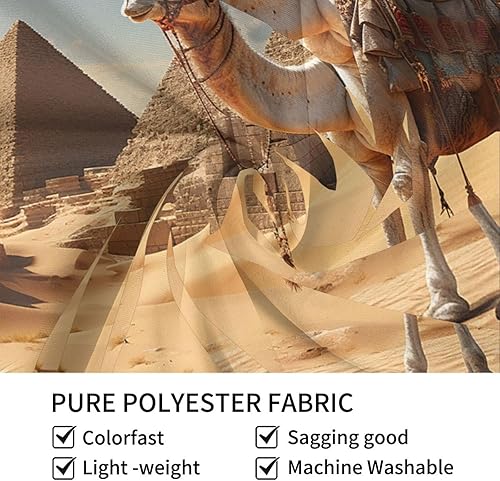 Miniatura 7 de DJUETRUI Camel DesertTapestry Art Wall Hanging Aesthetic Tapestries Backdrop Banner Home Decoration For Bedroom Living Room Dorm 90" x 60"