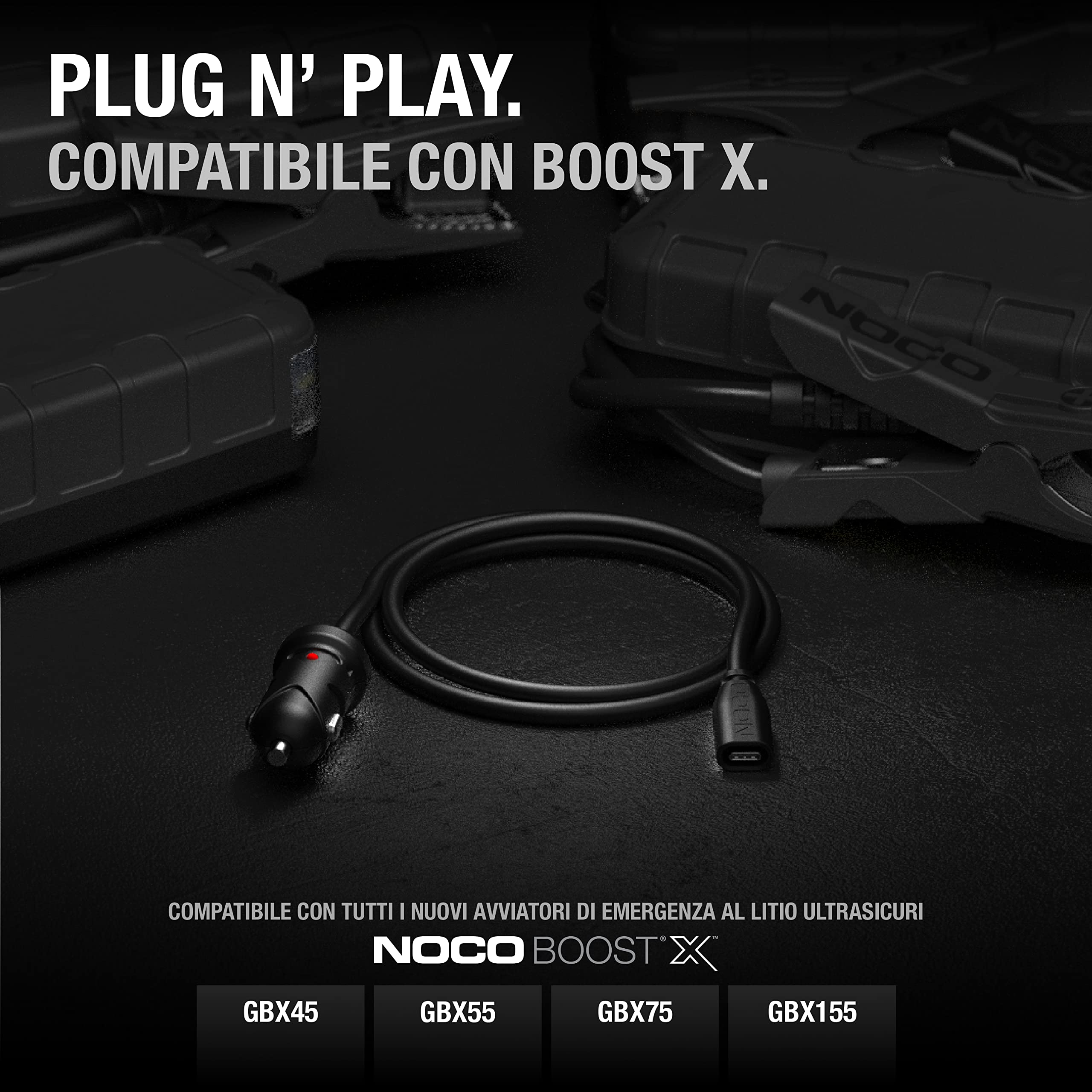 NOCO Boost X GBX155, Booster di Avviamento Auto UltraSafe da 4250A, Avviatore di Emergenza 12V & GBC011 Caricabatteria Auto 12V Boost X per Dispositivi di Avviamento di Emergenza al Litio