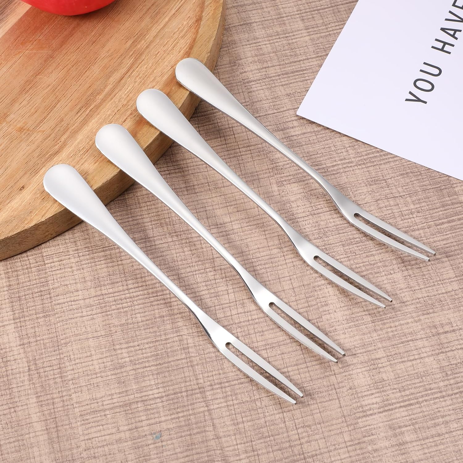 12 PCS Tiny Forks for Appetizers, Fruit Forks Mini, Stainless Steel Small Fork for Appetizers, 5.3 Inch 2-Prong for Dessert Cocktail Fruit Seafood Fork in Any Situation