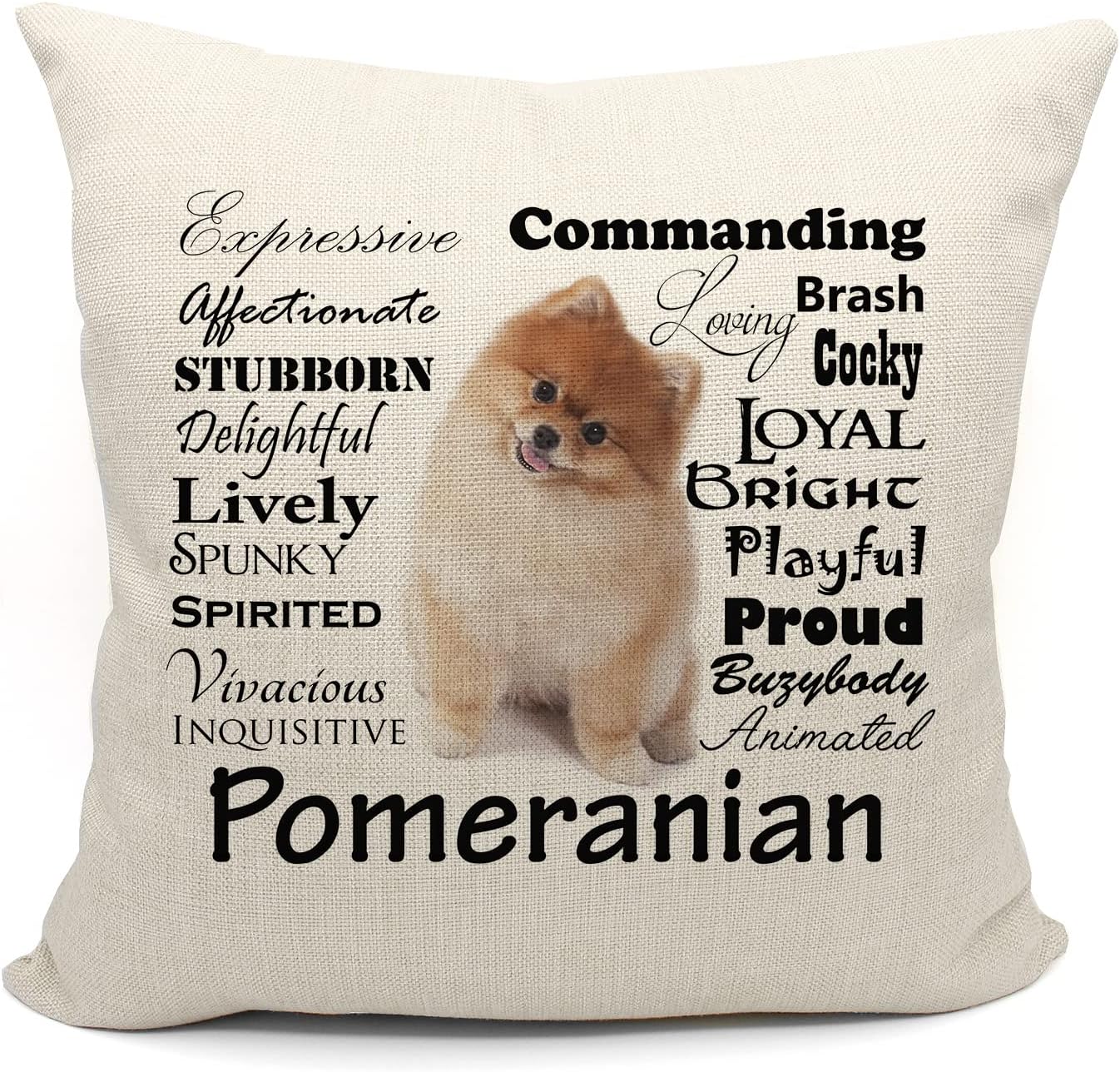 Mancheng-zi Pomeranian Pillow Covers - 18x18, Pomeranian Gifts for Women, Reserved for The Dog Pillow