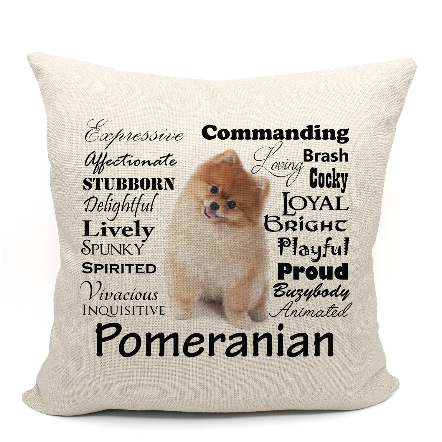 Mancheng-zi Pomeranian Pillow Covers - 18x18, Pomeranian Gifts for Women, Reserved for The Dog Pillow