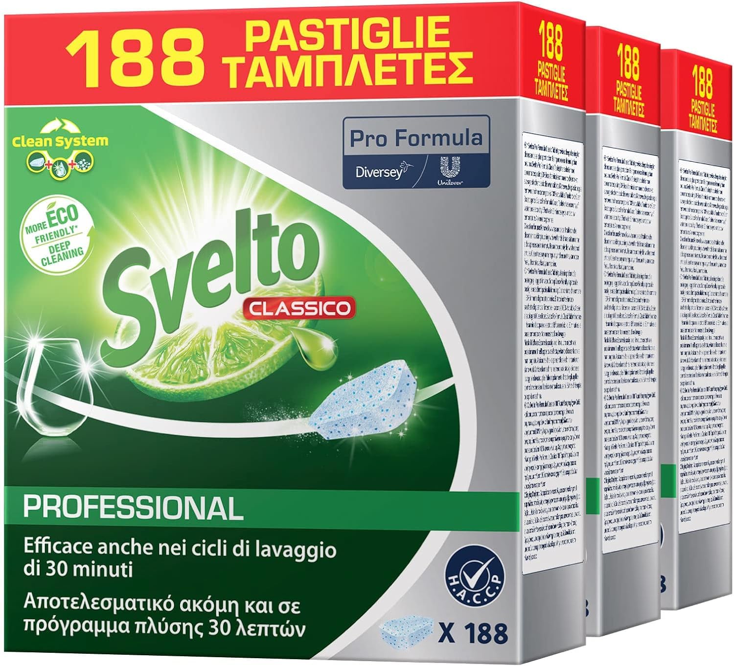 Confezione Risparmio Tresorí-Svelto Professional Detersivo Classico in Pastiglie per Lavastoviglie Pro Formula Eco Detergente