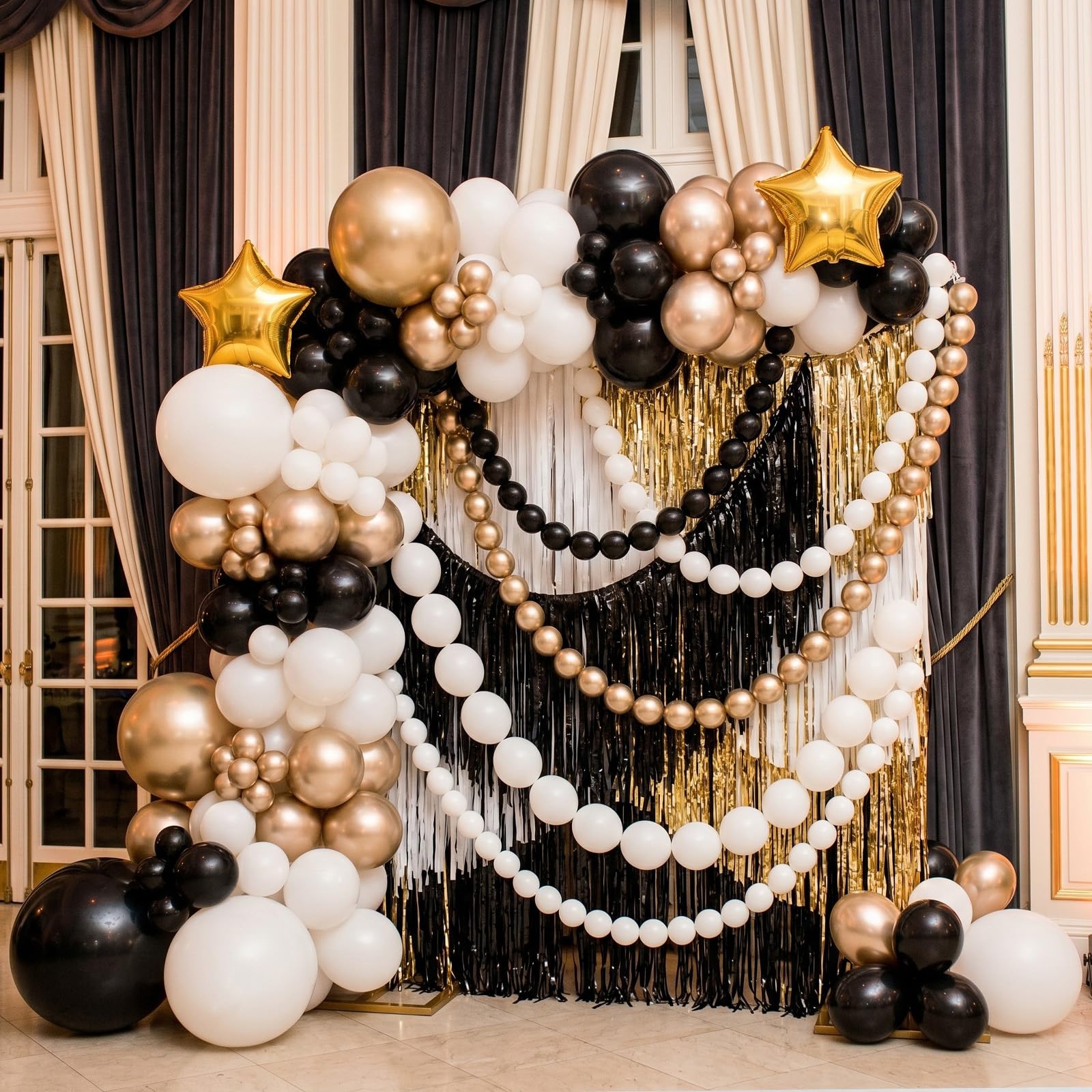 Soulchen Juego de 240 globos de enlace de perlas, globos de enlace rápido de 6 y 12 pulgadas para cadenas de globos de bricolaje, guirnaldas, decoraciones de pared, fiesta de graduación de cumpleaños
