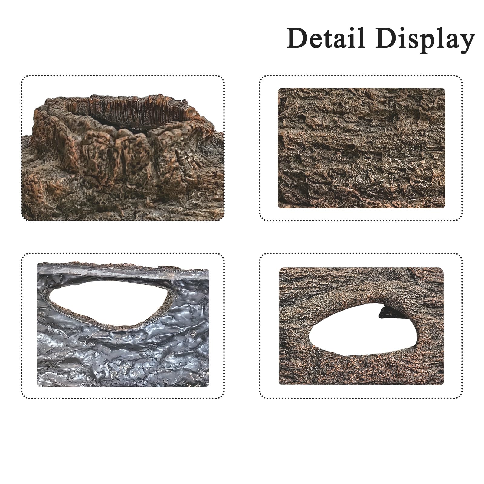 Cueva de peces de tronco sintético extragrande, refugio decorativo para estanques koi, acuarios y terrarios de reptiles