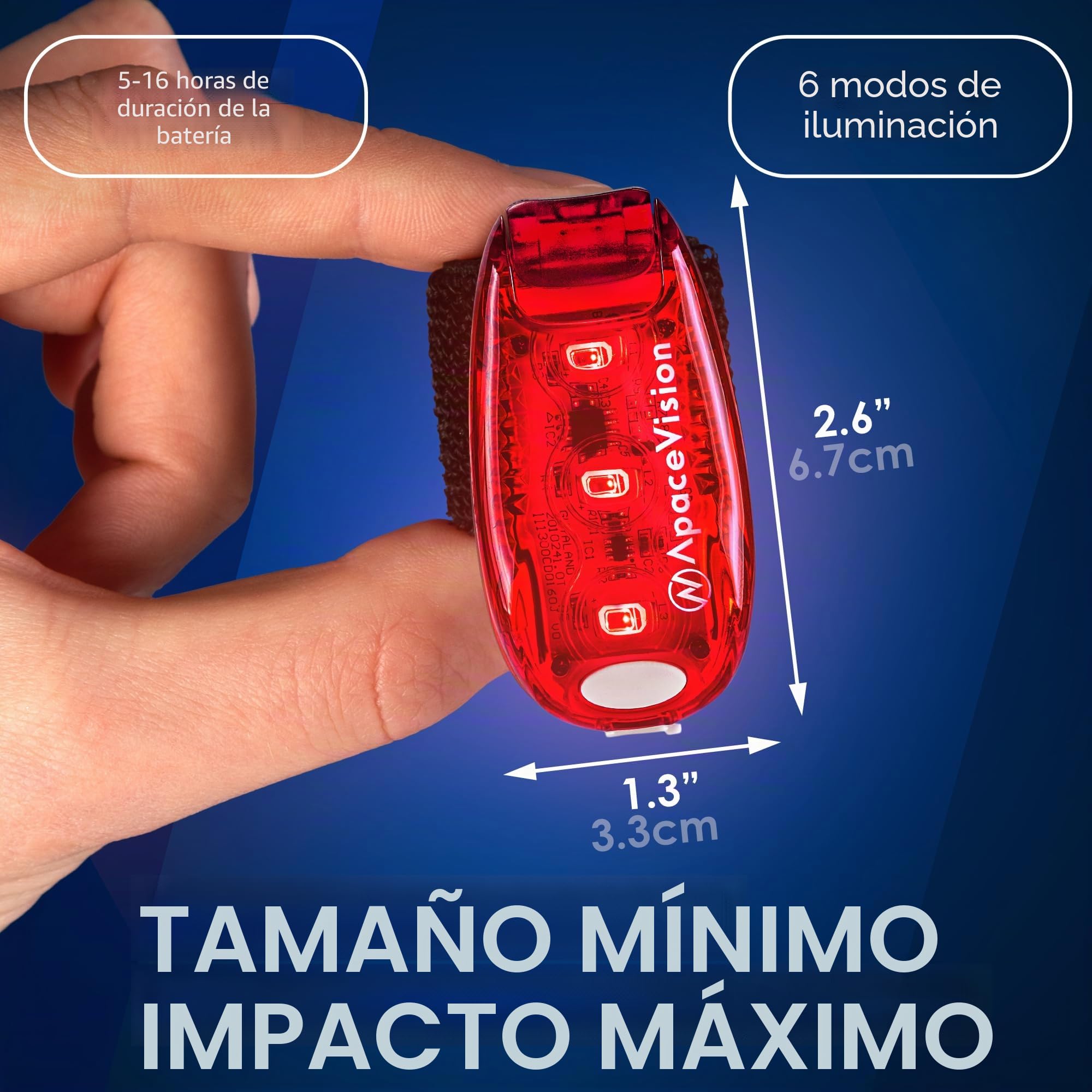 EverLightFX - Luz de Seguridad LED Recargable por USB (Paquete de 2) por Apace. Luz Trasera superbrillante para Bicicleta Que Funciona brillantemente como luz de Correr para Corredores, Mascotas