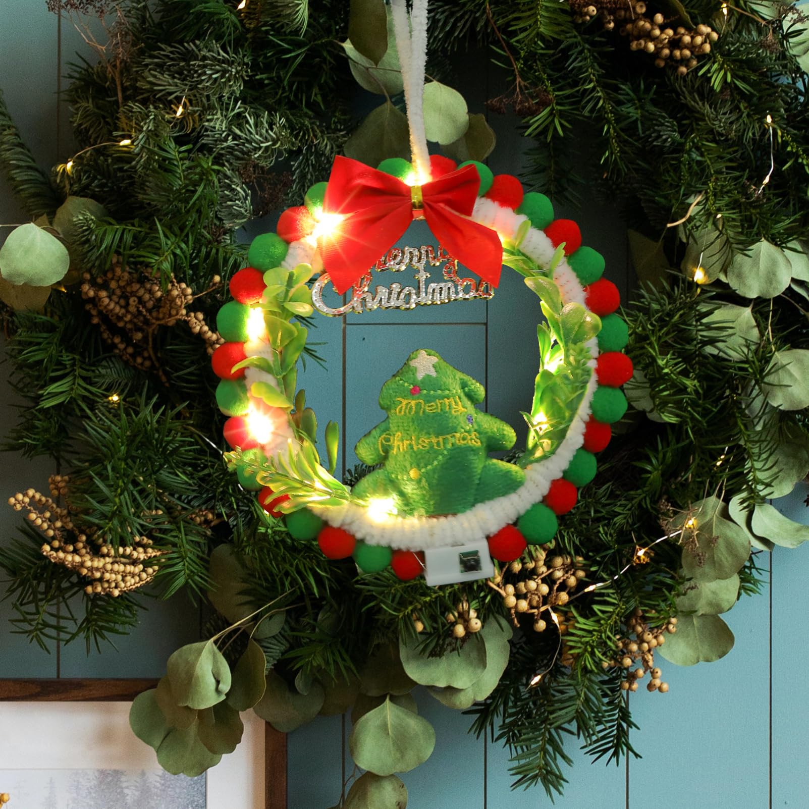 Amazon.co.jp: SOESFOUFU クリスマスリース作りの材料 人工ツリー型