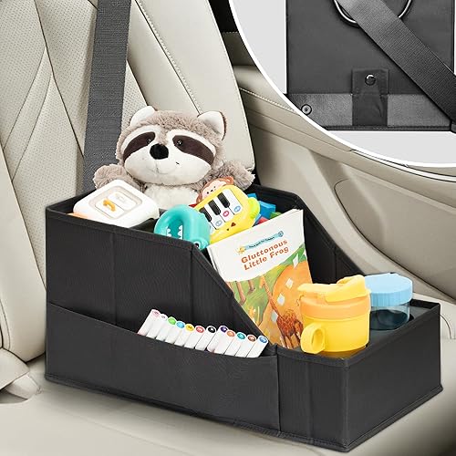 Miniatura 5 de Organizador de asiento de automóvil para asiento trasero, organizador de automóvil con 12 compartimentos de almacenamiento, 2 portavasos,