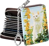 Vista 17 de FurArt Cartera con Cremallera para Mujeres, Cartera con Bloqueo RFID para Tarjetas de Crédito, Portador de Tarjetas de Presentación, Cartera Llavero
