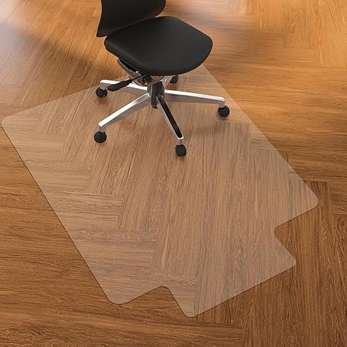 Tapete de PVC transparente para silla de oficina, tapete de escritorio más fuerte y duradero para suelos de madera dura, protector de suelo