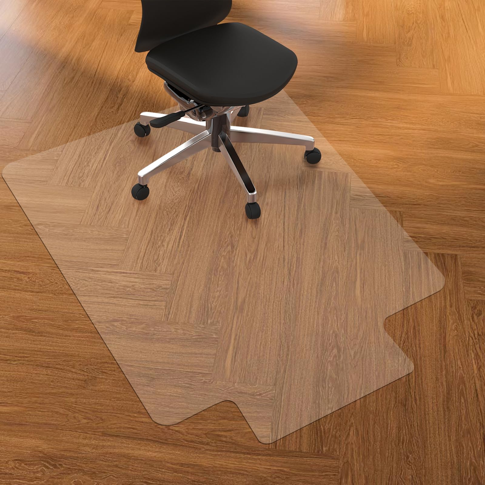 Clear PVC Office Chair Mat - Stronger Durable Desk Mat for Hardwood Floor Non-Slip Floor Protector for Office