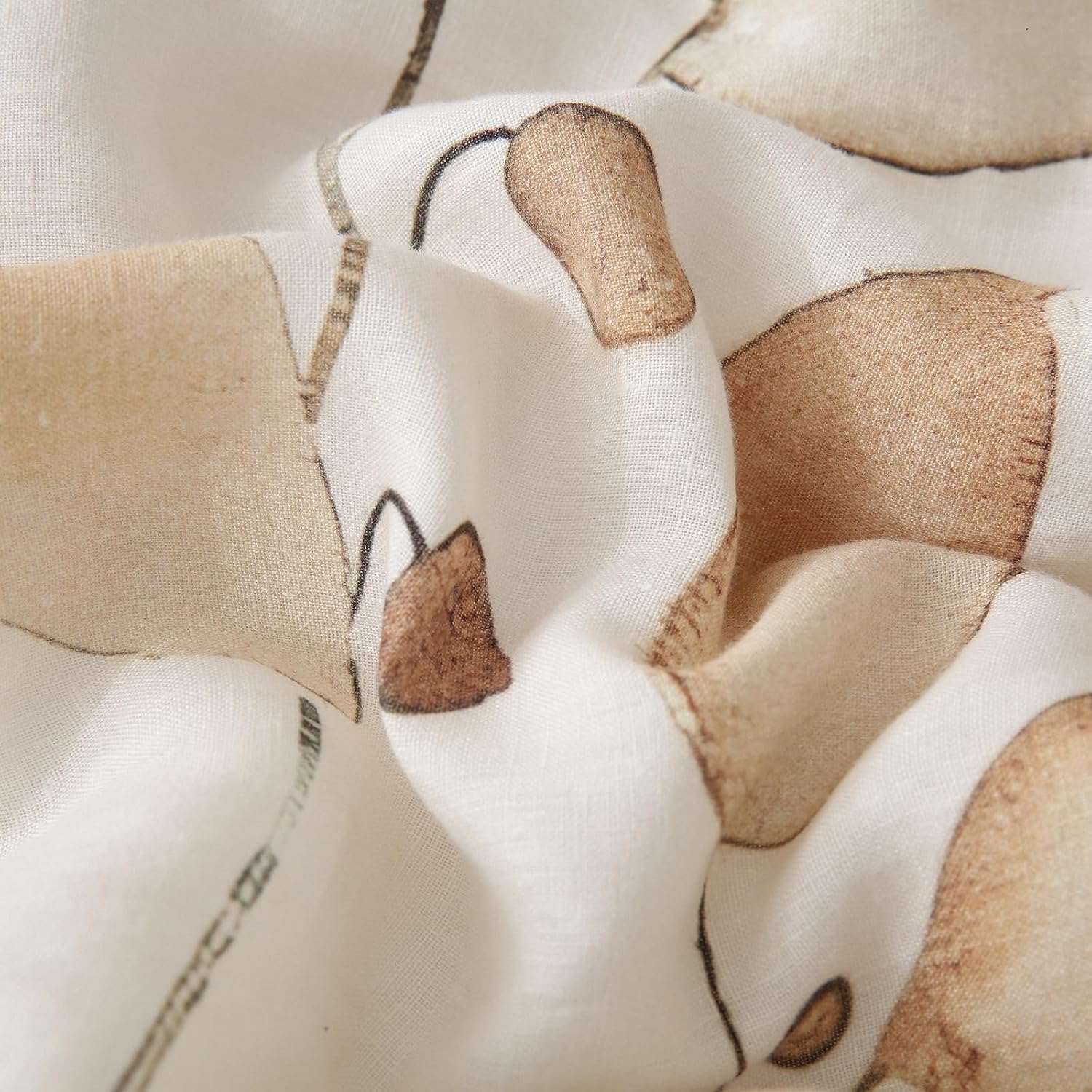 Merryword Linen Leaves Comforter Set King Size 3 Pieces Natural French Flax Linen Bedding Soft Breathable Moisture Wicking Comfy