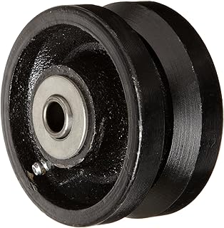 RWM Casters VIR-0420-08 4-Inch Diameter X 2-Inch Width Cast Iron V-Groove Wheels with Straight Roller Bearing, 800-Pounds Capacity