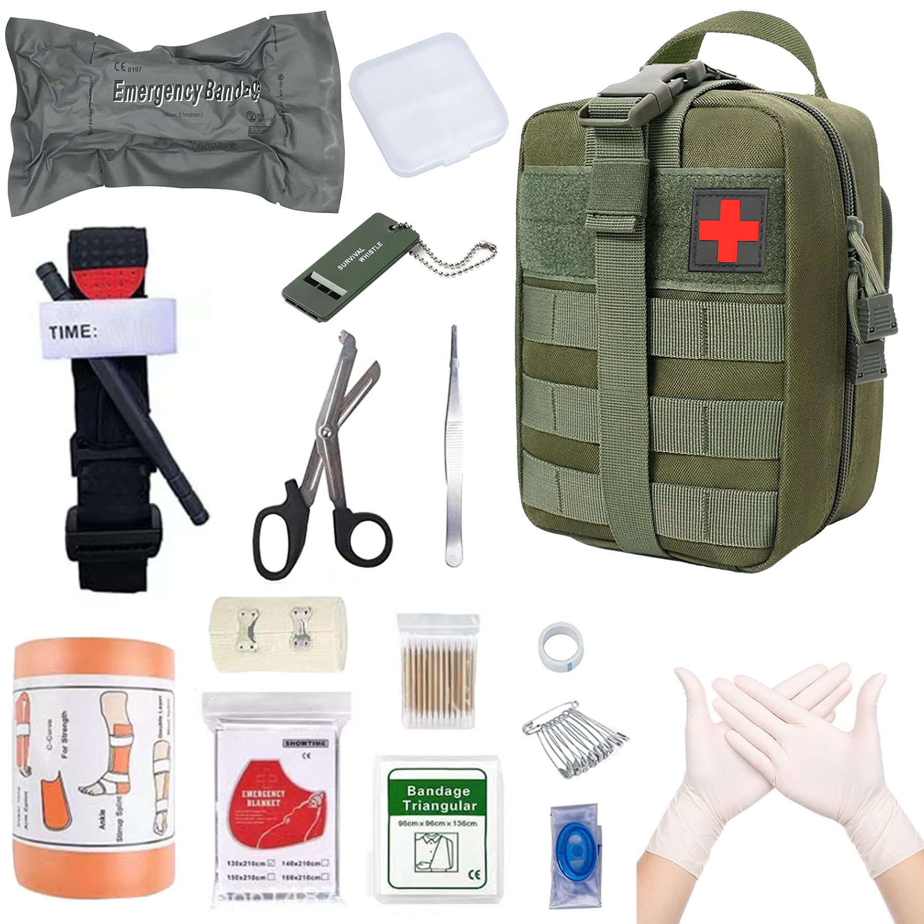 Erste Hilfe Set, Medizinische Taktische Tasche,Medizinische Tasche für Camping, Jagd, Wandern, Zuhause,Auto und Abenteuer,Trauma Kit,Military Combat Survival Everyday Carry Blutungskontrolle