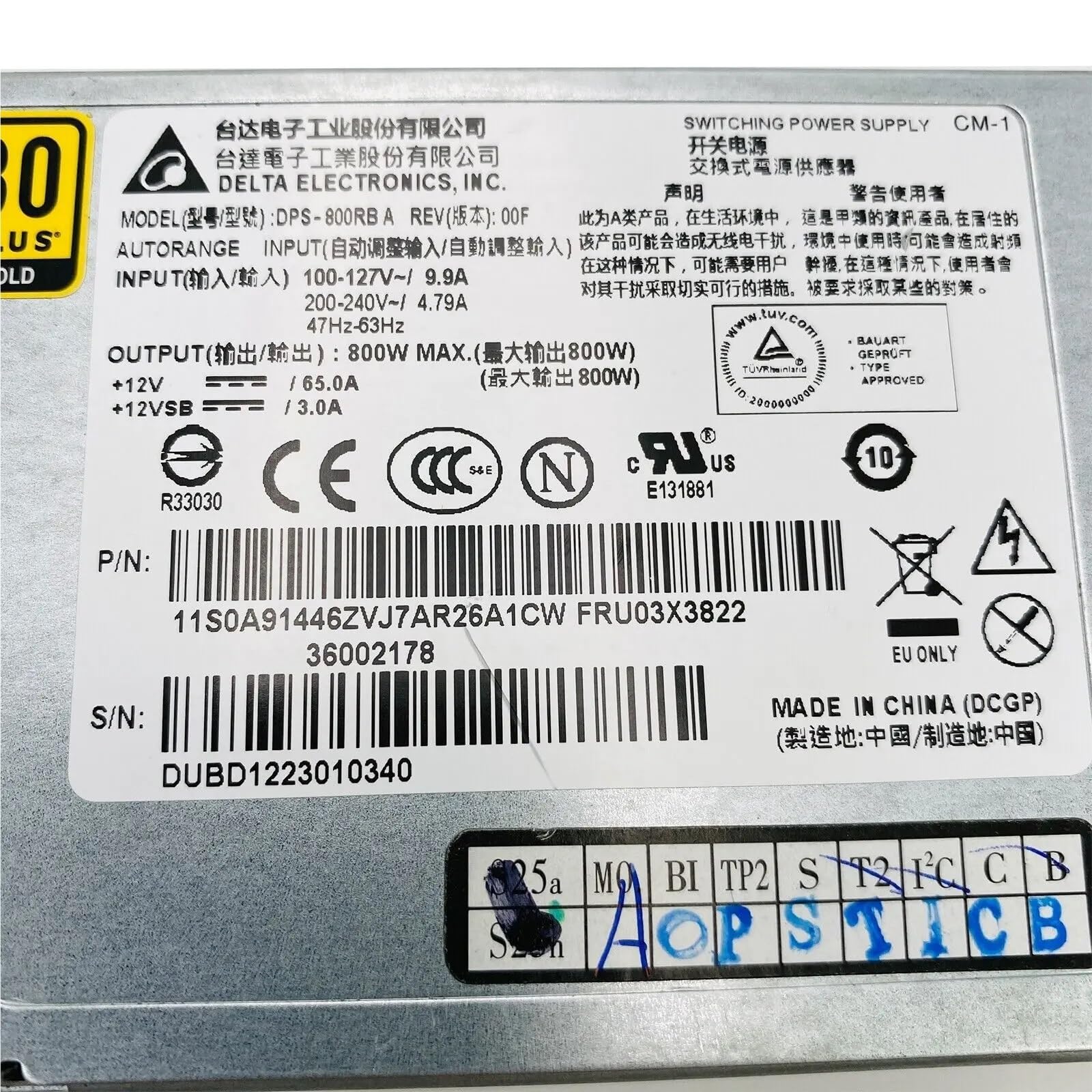 For RD630 640 530 800W Fuente de alimentación del Servidor DPS-800RB A DPS-800RB C 03X4368
