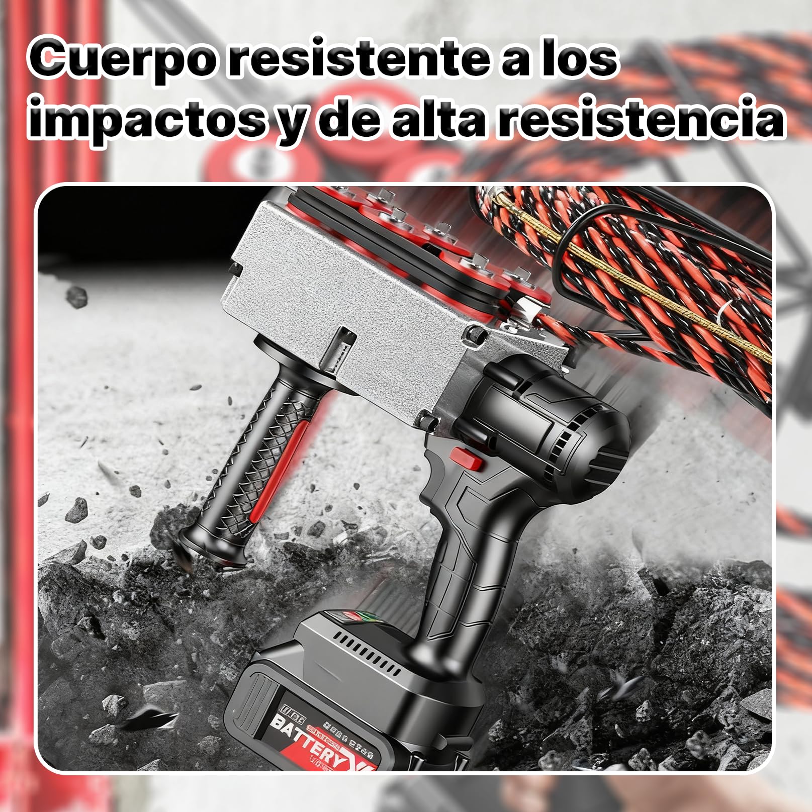 Pasacables Electrico,Tiracables EléCtrico InaláMbrico,TraccióN en 6 Ruedas,TraccióN SúPer Fuerte,Ahorrando Tiempo para ComunicacióN de Redes HidroeléCtricas ConstruccióN(1bateríA)