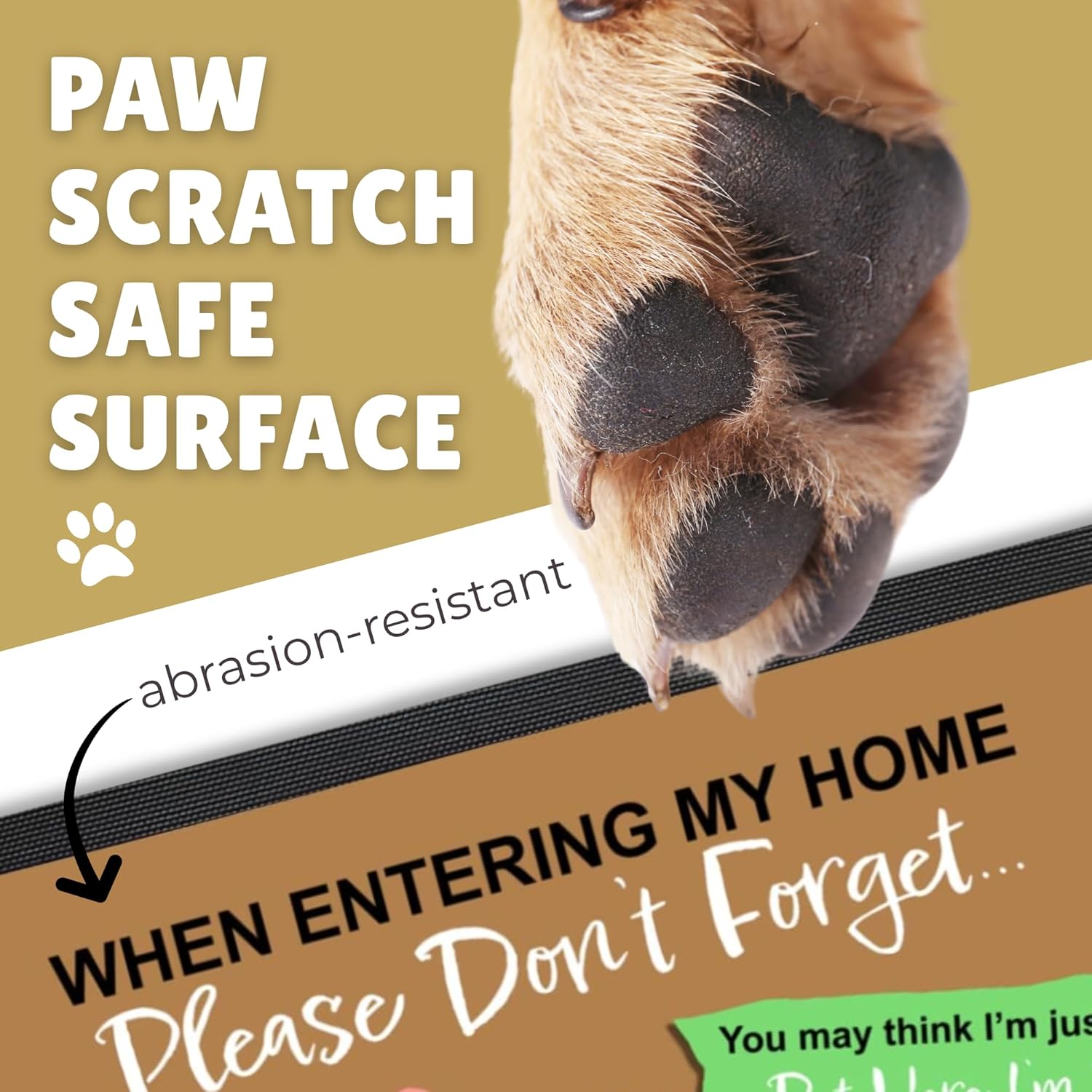 Personalized Dog Door Mat with Photo and Name - Customized Welcome Mat - Floor Mats - Front Door Mat - Visitors Must Be Approved - Abrasion-Resistant and Non-Slip (20" x 14")