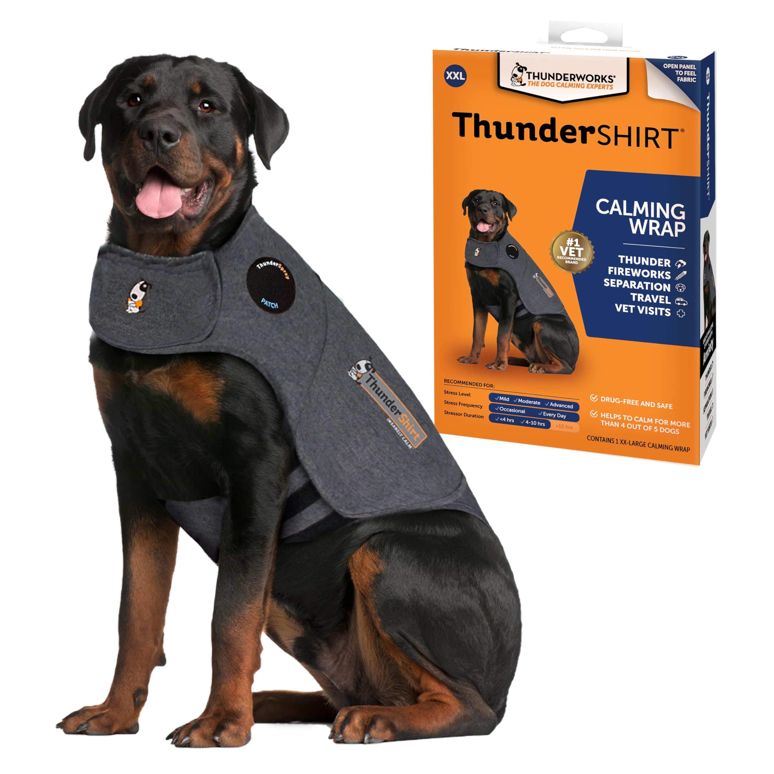 ThunderShirt Classic Dog Anxiety Jacket, Heather Gray, XX-Large