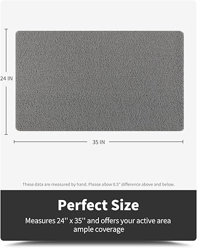 Miniatura 18 de Tapete antideslizante para bañera, 16 x 24 pulgadas, tapetes de ducha para bañera, tapetes de baño de PVC con textura de lufa para áreas húmedas,