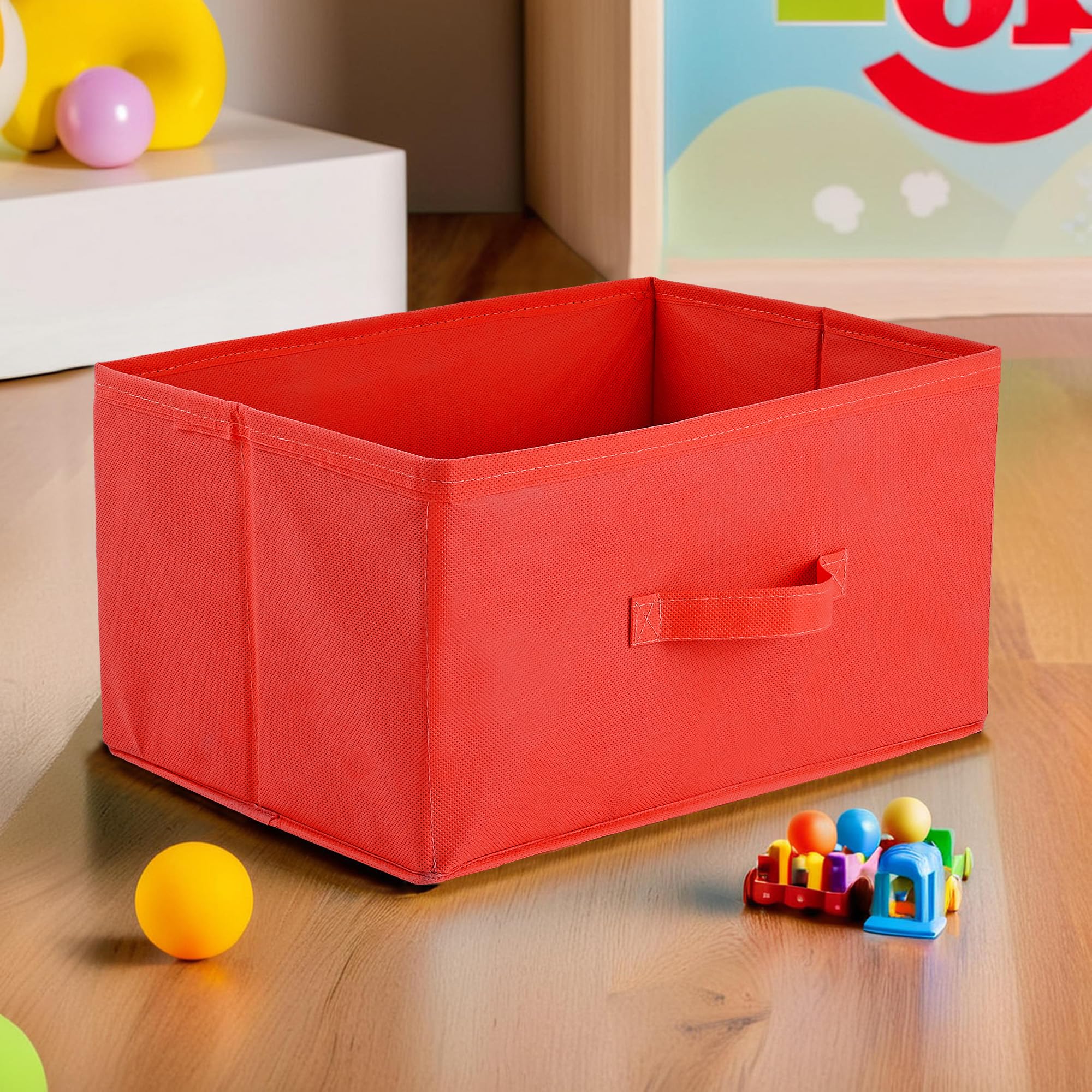 Kuber Industries Rectangle Foldable & Multipurpose Wardrobe Storage Organizer for Home | 26 litres Portable Cupboard/Closet Organiser Storage Box for Clothes & Toys | Plain - Red (B0DHH55RFQ) Amazon Price History, Amazon Price Tracker