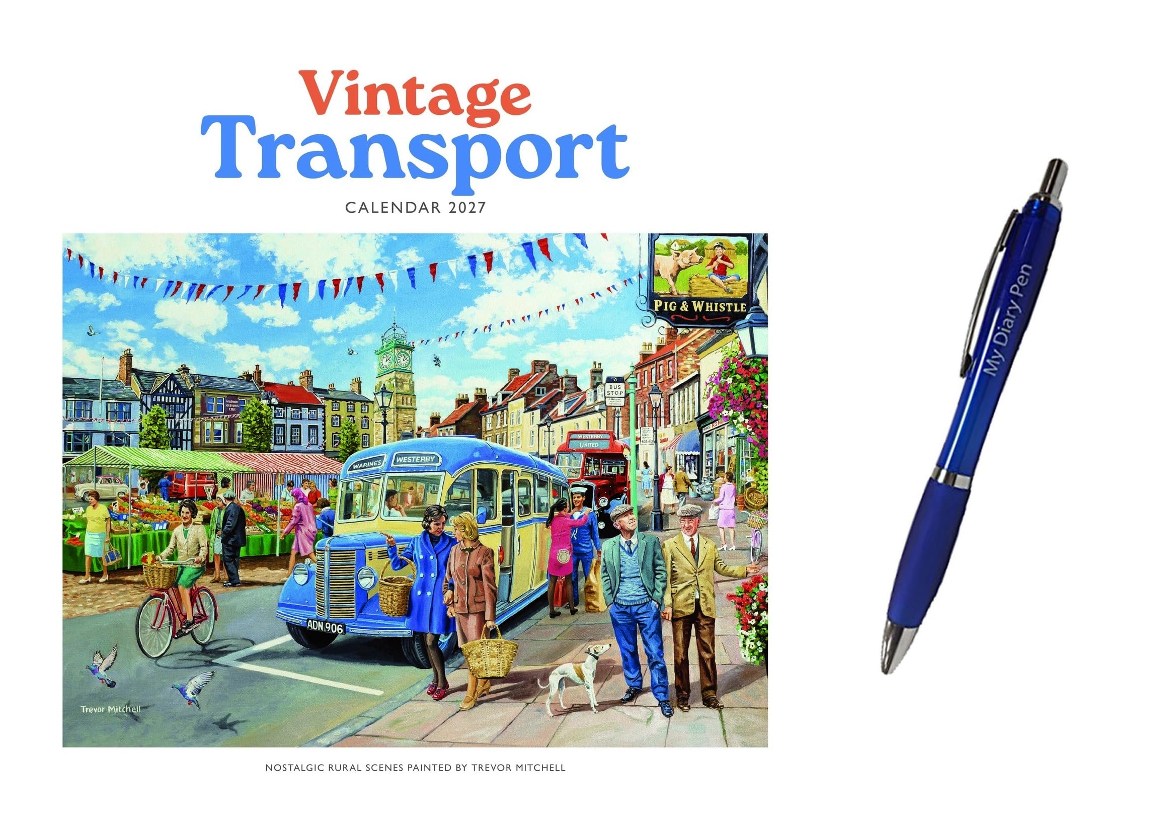 Vintage Transport, Trevor Mitchell Wiro Wall Calendar 2027 + EXCLUSIVE LIMITED EDITION PEN