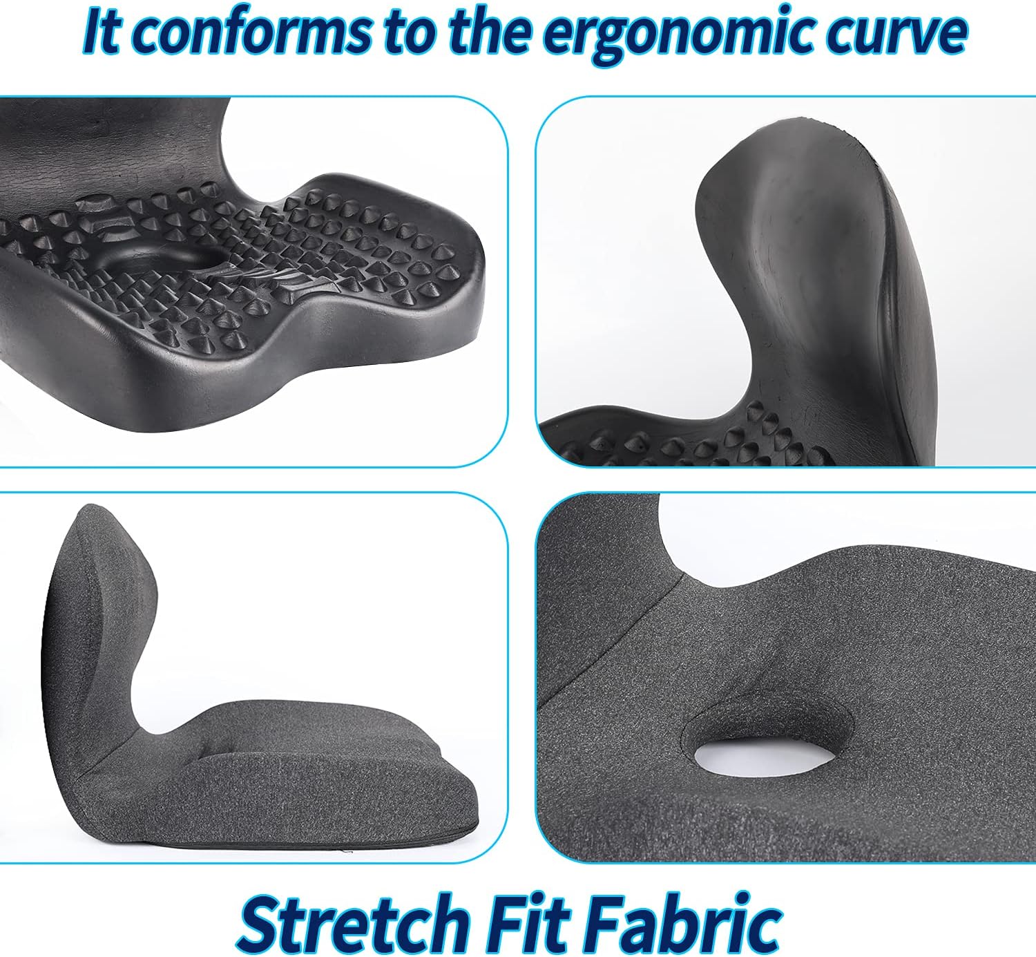 TOYALI Upgraded Seat Cushion & Lumbar Support Pillow for Office Chair-One-Piece Memory Foam Chair Cushion for Desk Chair-Back Cushion for Lower Back,Sciatica,Coccyx &Tailbone Relief Pressure : Home & Kitchen