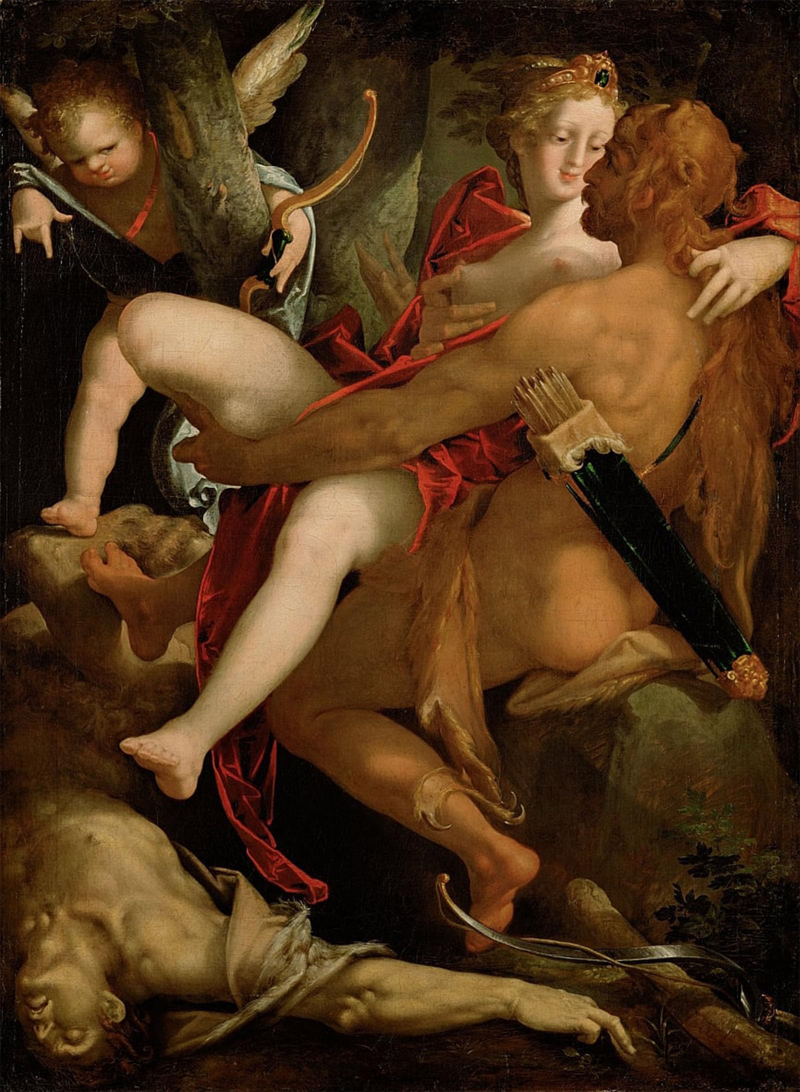 SERENDIPITP Retro Picture Poster Wall Art Pictures Painting Hercules Deianira and the Centaur Nessus by Bartholomaeus Spranger Wall Art Canvas Print for Wall Decor 60x90cm