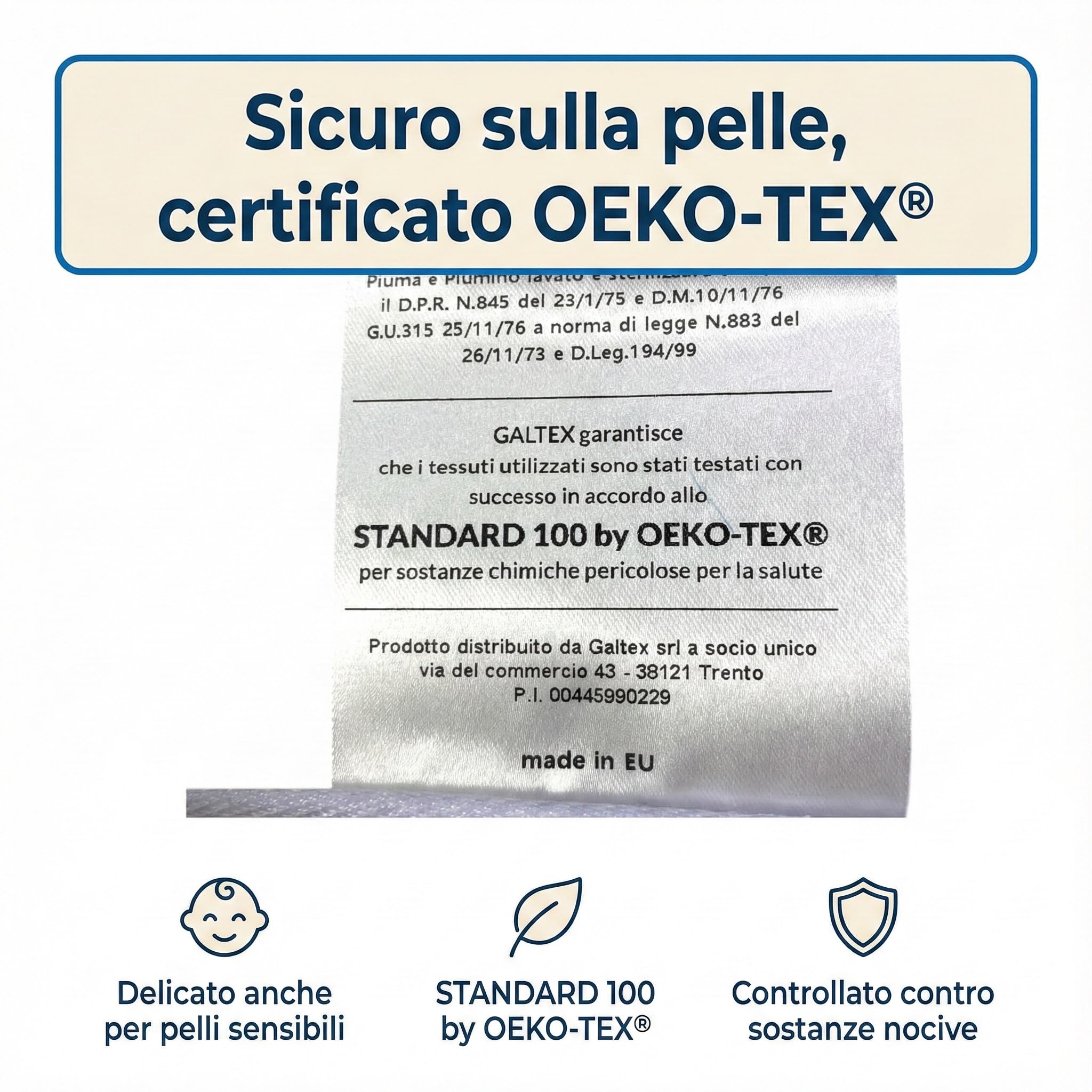 Piumino d’Oca Matrimoniale Trentino 250x200 cm, Piumone Invernale Caldo e Soffice, 100% Piuma d’Oca Naturale, Imbottitura 360 g/m², Certificato OEKO-TEX Letto Matrimoniale 2 Piazze Cm. 250x200