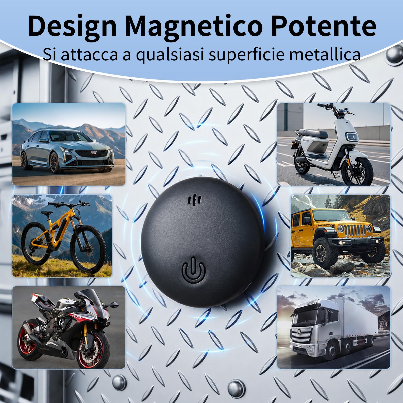 GPS Tracker per Auto, Compatibile Con Android e iOS, Localizzatore GPS Auto Per Nascosto, Magnetico Tracker, Tracker GPS Android senza Abbonamento Per Veicoli, Bagagli e Moto, IP68 impermeabile