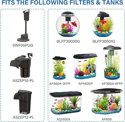 Miniatura 5 de Paquete de 6 cartuchos de filtro de repuesto para kits de acuario y filtros de alimentación Koller Products