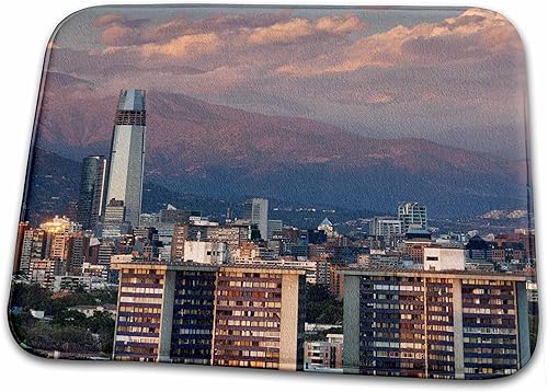 3dRose Chile, Santiago, City View Towards The Gran Torre... - Bathroom Bath Rug Mats (rug-206596-1)