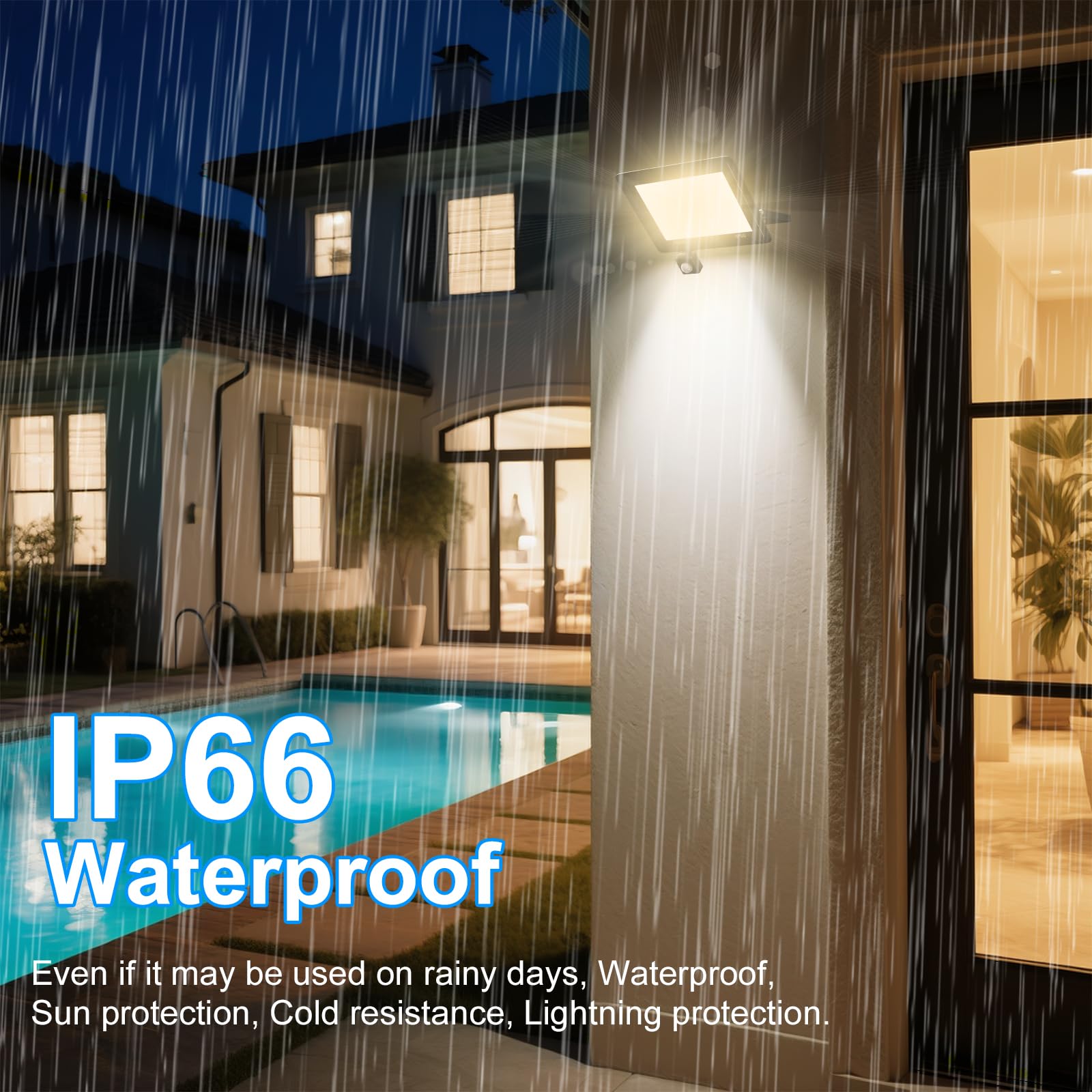MIWATT 100W Security Lights Outdoor Motion Sensor, 3000K PIR Sensor Security Light, Super Bright, Ultra Thin - Image 4