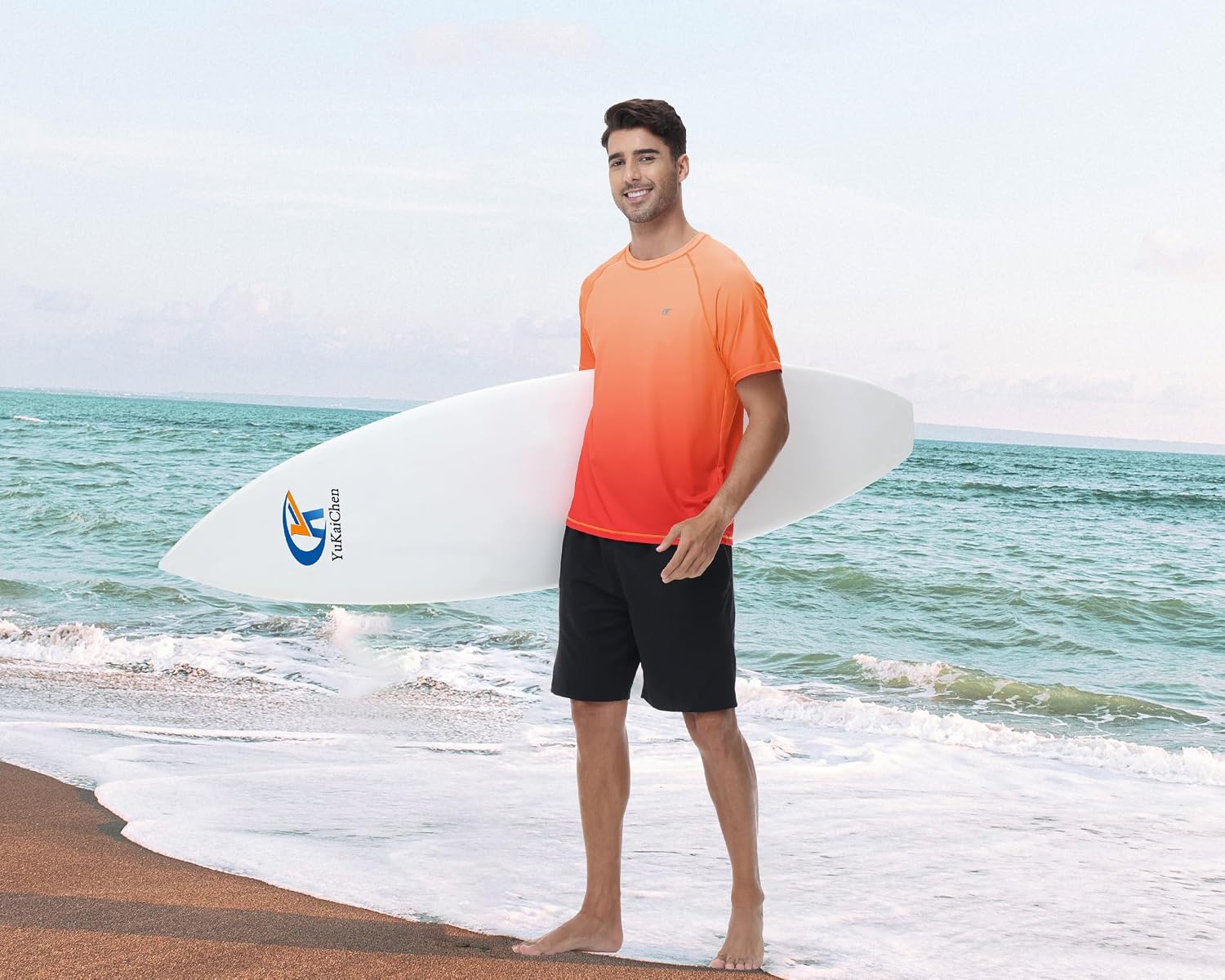 Satankud Men's UPF 50+ Rashguard Swim Tee Short Sleeve Running Shirt Swimwear Swim Hiking Workout Shirts