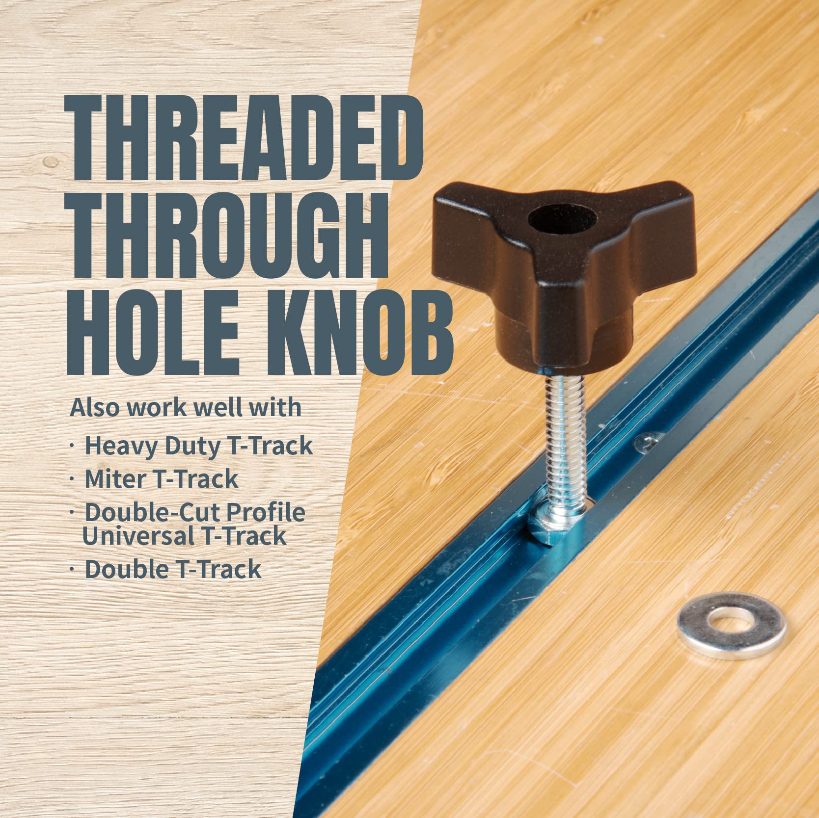 POWERTEC 71484 Kit De Perillas En T Con 7 Estrellas, Pernos Y Arandelas