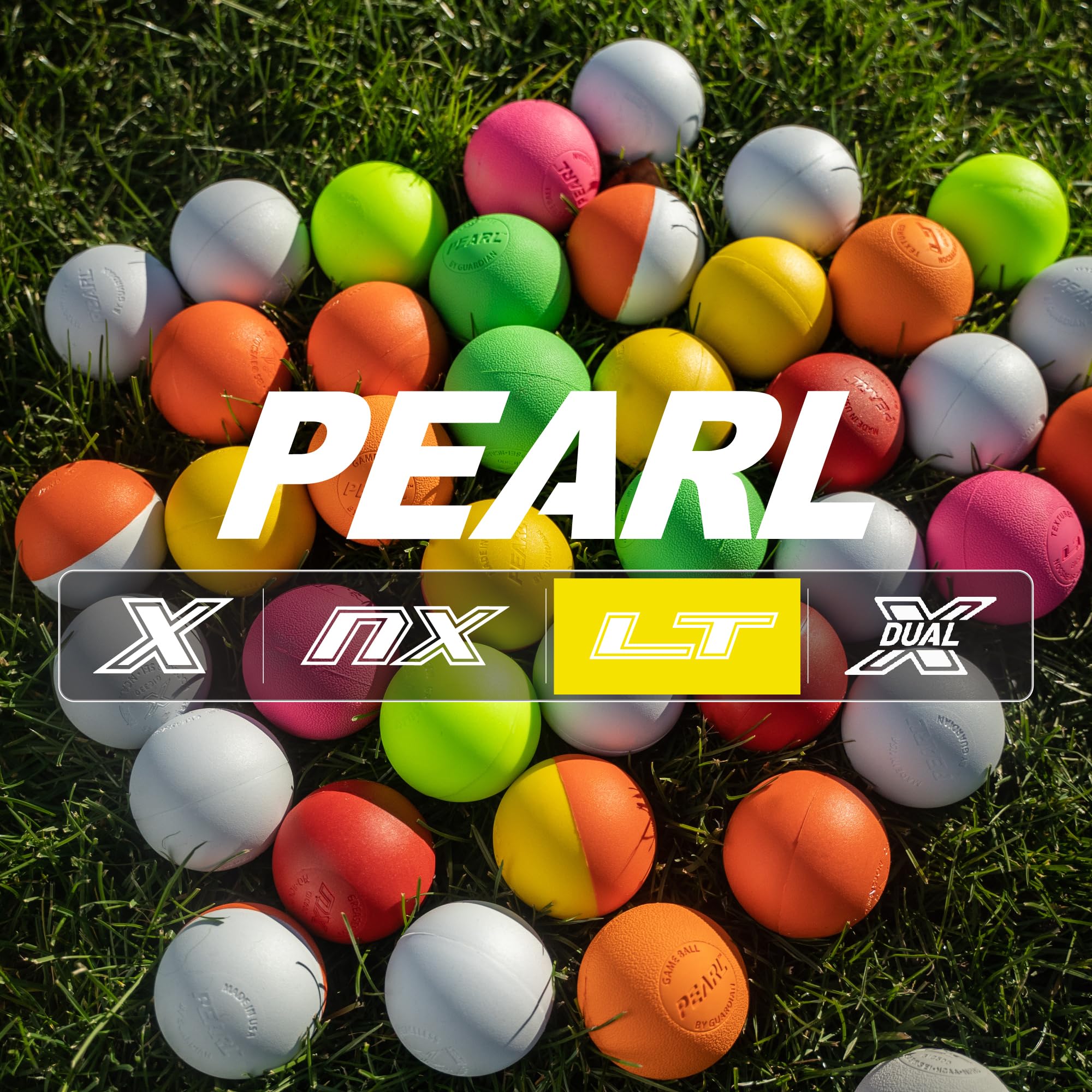 PEARL LT Textured Lacrosse Balls by Guardian Innovations, 100 Pack