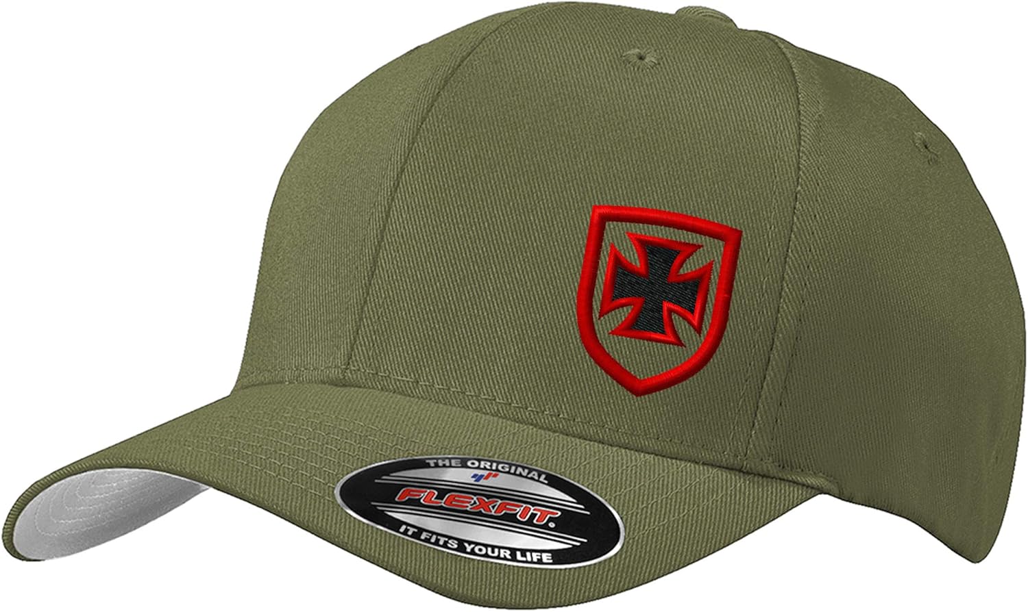 Knights Templar Crusader Cross Baseball Flex Fitted Baseball Hat | Custom Embroidered
