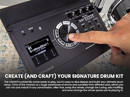 Miniatura 6 de Roland VAD307 V-Drums Acoustic Design - Juego de batería electrónica con hardware, bolsa para baquetas y paño de pulido de Austin Bazaar