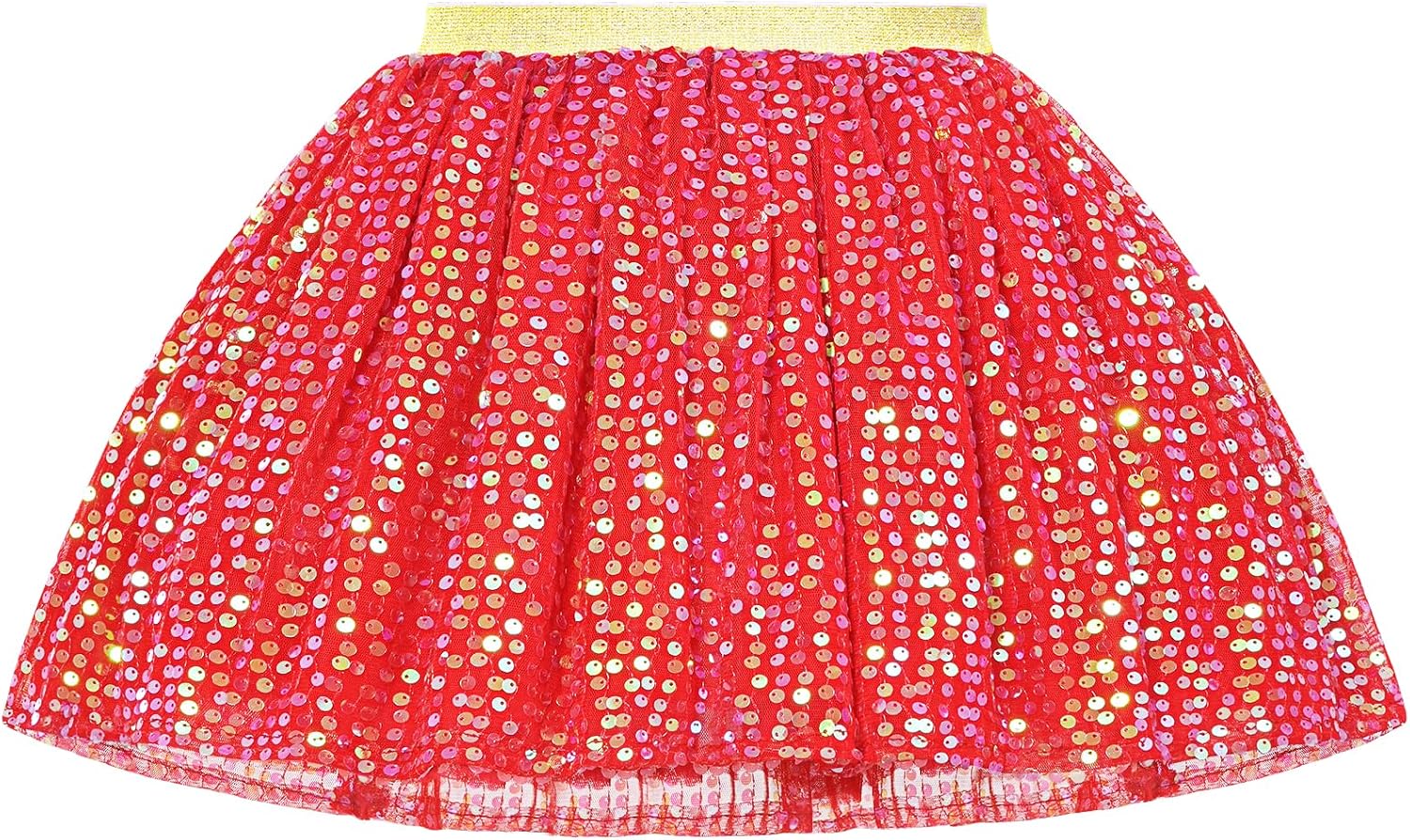 KEREDA Toddler Girls Layered Tutu Skirt Sparkling Sequin Tulle Dance Skirts